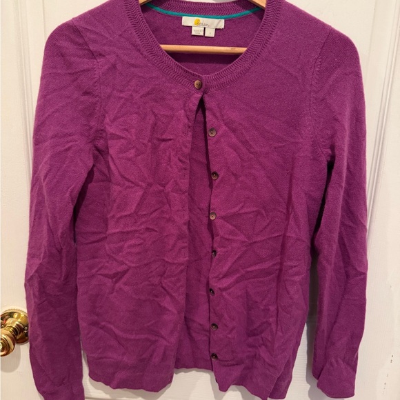 Boden Sweaters - Boden Purple Cashmere Crewneck Button Cardigan